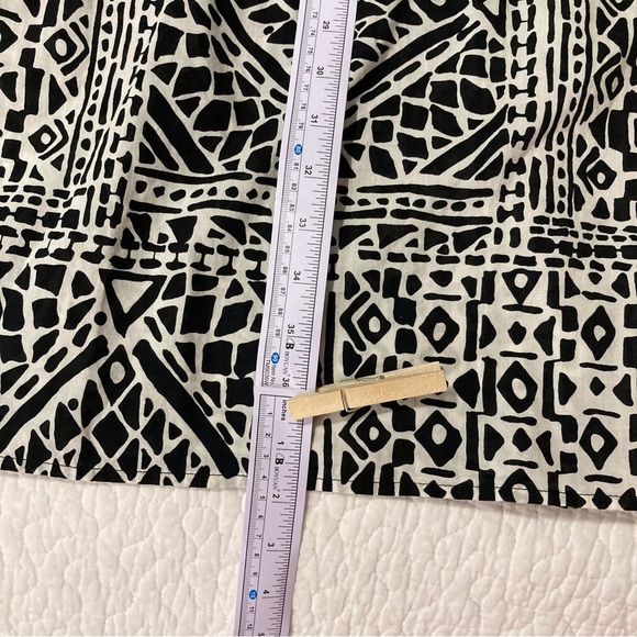 Trina Turk 100% Cotton Black and White Graphic Tiered Maxi Skirt - Picture 5 of 9